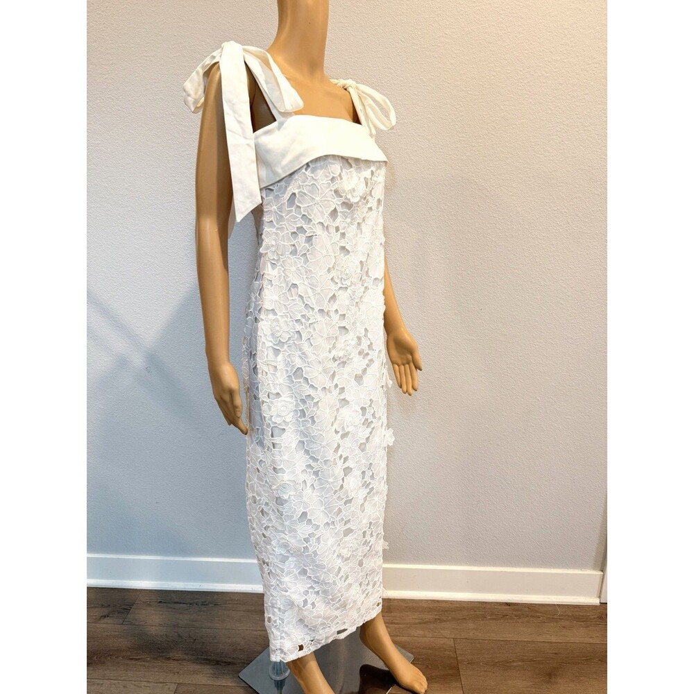 Petal & Pup White Emersyn Midi Lace Dress - Size Medium - NWOT - Bridal Dress - Picture 8 of 16
